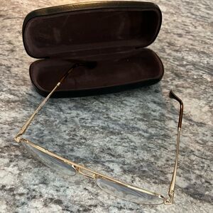 RBPilot Gold Rimmed Reqding Glasses with Case NIP